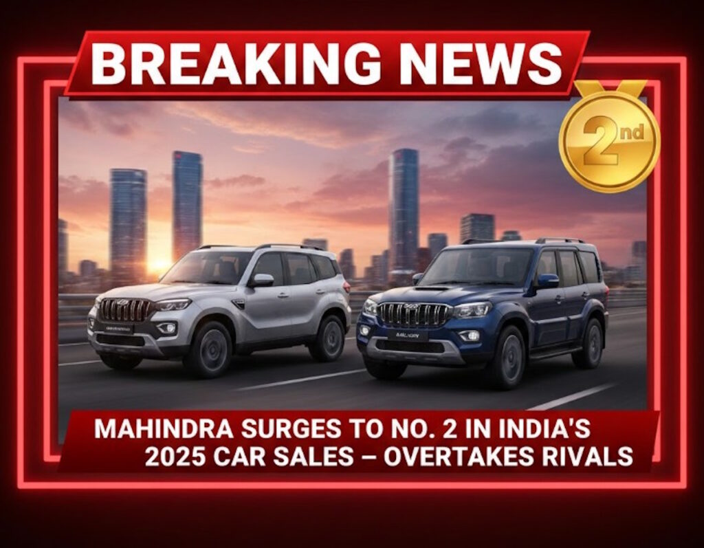 Breaking: Mahindra Surges to No. 2 in India’s 2025 Car Sales, Dethroning Hyundai and Tata!